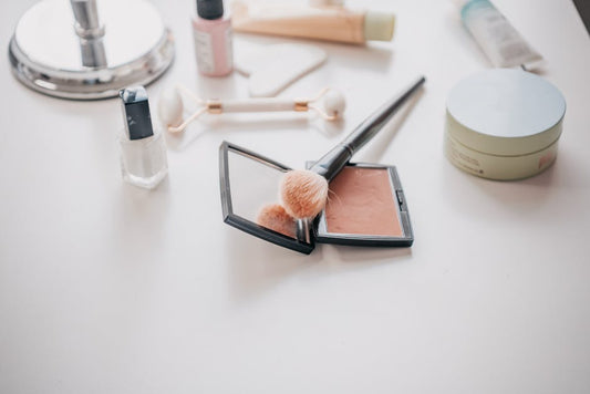 A skincare brand display featuring ingestible-beauty supplements